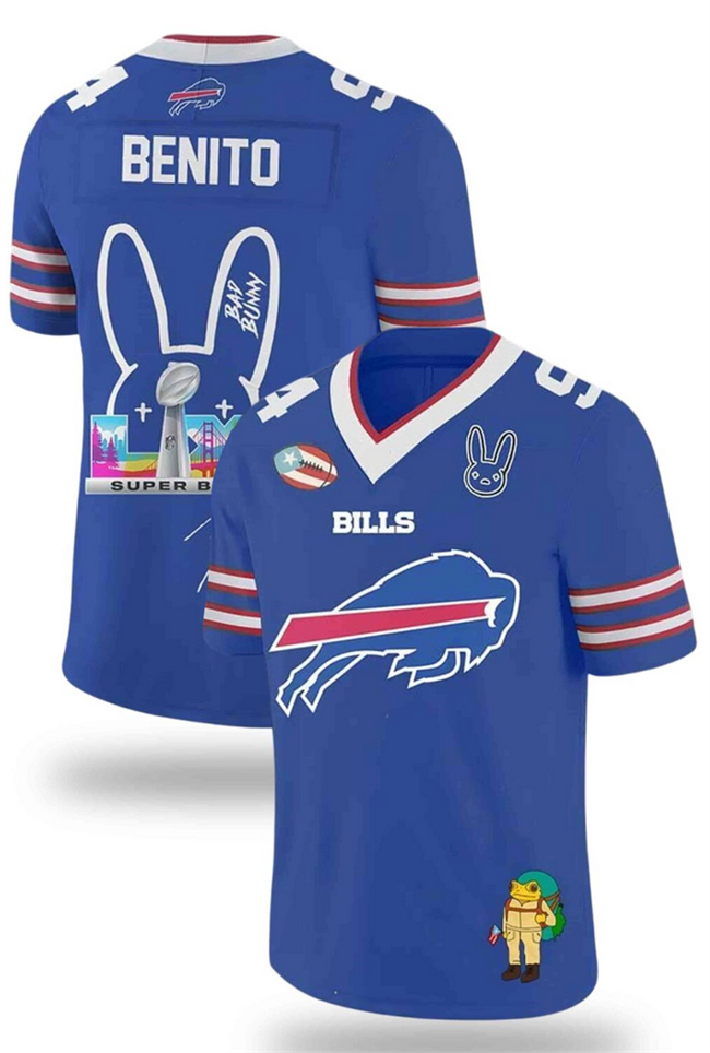 Personalized Men’s Buffalo Bills Royal 2025 2026 Bowl LX Print Jersey
