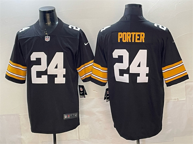 Personalized Men’s Pittsburgh Steelers #24 Joey Porter Jr. Black Untouchable Limited Stitched Jersey