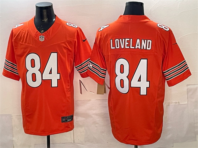 Personalized Men’s Chicago Bears #84 Colston Loveland Orange 2025 Draft F.U.S.E. Untouchable Limited Stitched Football Jersey