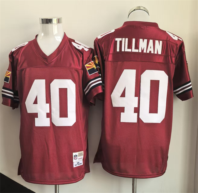 Personalized Men’s Arizona Cardinals #40 Pat Tillman Red Throwback Stitched Jersey