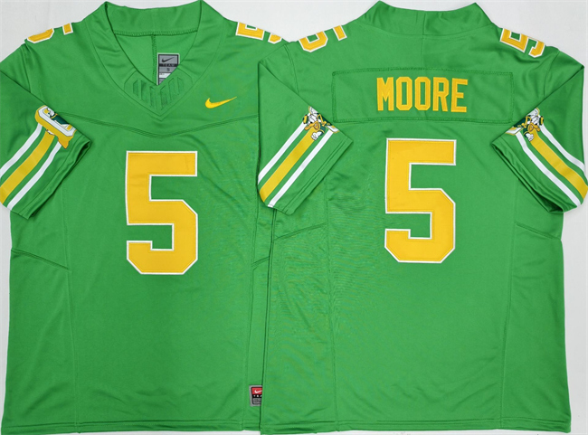Personalized Men’s Oregon Ducks #5 Dakorien Moore 2026 Green F.U.S.E. Stitched Jersey