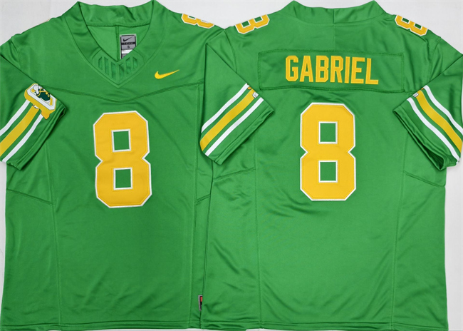 Personalized Men’s Oregon Ducks #8 Dillon Gabriel 2026 Green F.U.S.E. Stitched Jersey