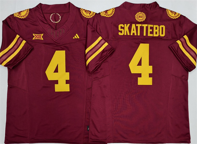 Personalized Men’s Arizona State Sun Devils #4 Cam Skattebo Red 2025 F.U.S.E. Limited Stitched Jersey