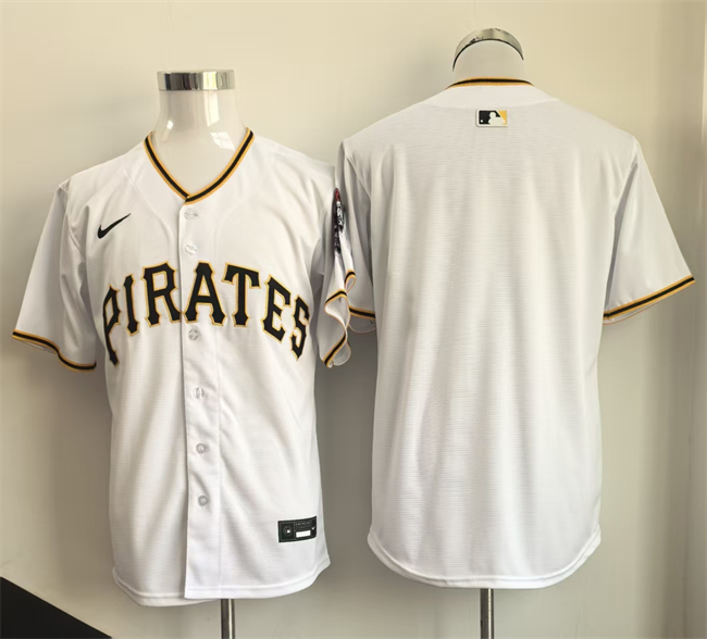 Personalized Men’s Pittsburgh Pirates Blank White Limited Stitched Baseball Jersey
