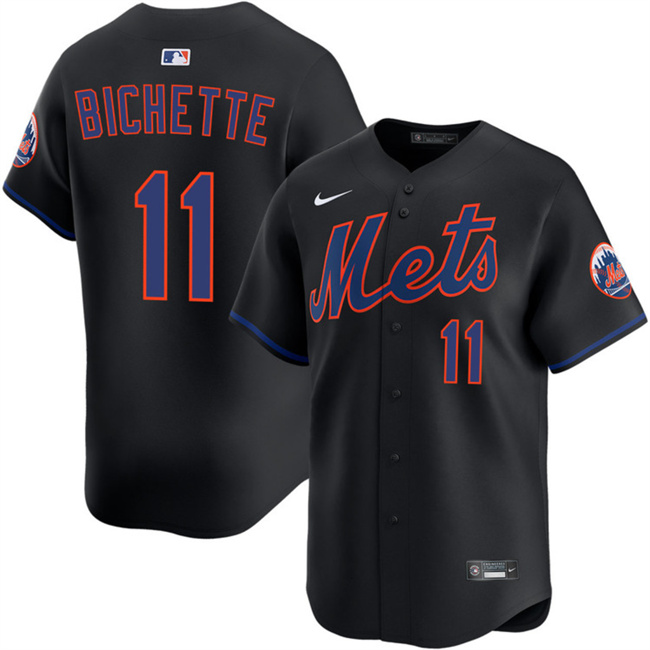 Personalized Men’s New York Mets #11 Bo Bichette 2026 Black Limited Stitched Baseball Jersey