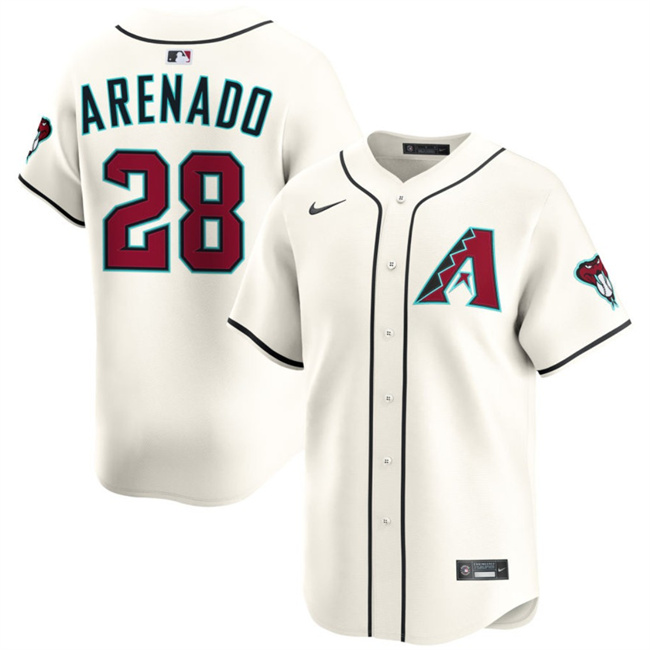 Personalized Men’s Arizona Diamondbacks #28 Nolan Arenado Cream Home Limited Stitched Baseball Jersey
