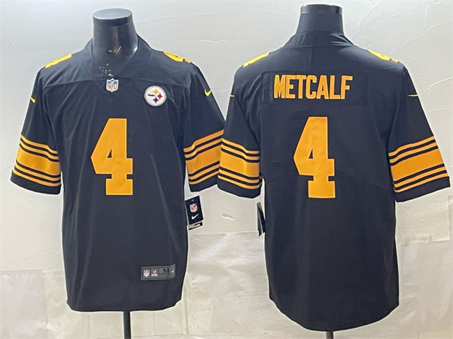 Personalized Men’s Pisttburgn Steelers #4 DK Metcalf Black Color Rush Untouchable Limited Stitched Football Jersey
