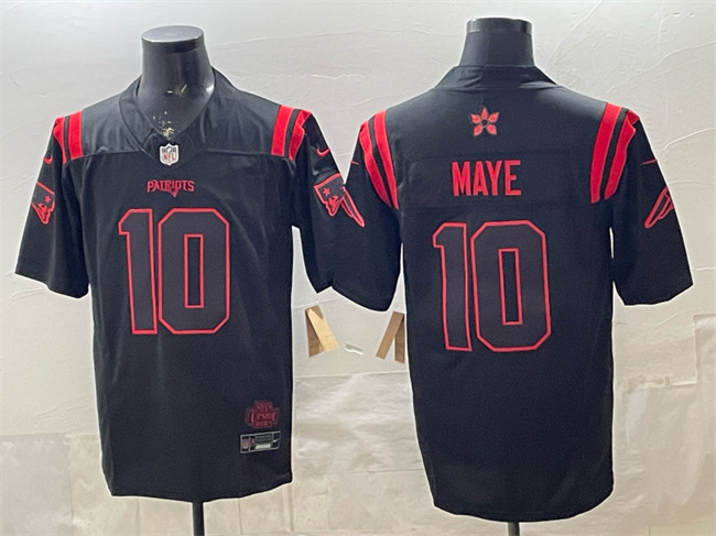 Personalized Men’s New England Patriots #10 Drake Maye Black 2025 F.U.S.E. ‘Stranger Things Edition’ Limited Stitched Football Jersey
