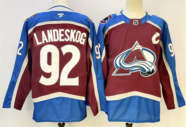 Personalized Men’s Colorado Avalanche #92 Gabriel Landeskog Burgundy 2024-25 With C Patch Stitched Jersey