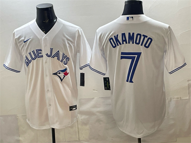 Personalized Men’s Toronto Blue Jays #7 Kazuma Okamoto White 2025 Cool Base Stitched Baseball Jersey