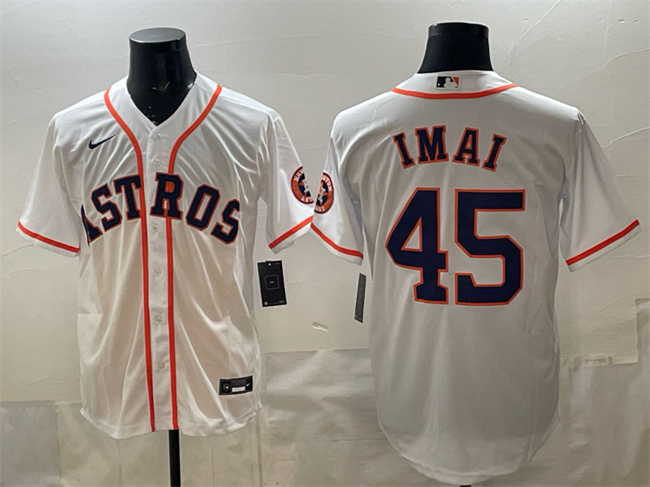 Personalized Men’s Houston Astros #45 Tatsuya Imai White Cool Base Stitched Jersey
