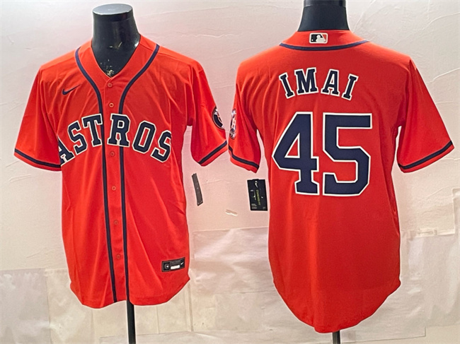 Personalized Men’s Houston Astros #45 Tatsuya Imai Orange Cool Base Stitched Jersey