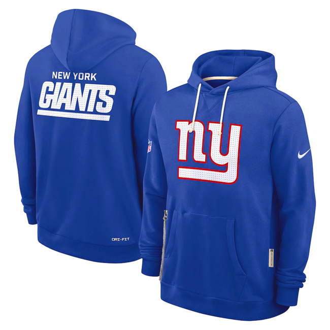 Personalized Men’s New York Giants Royal Sideline Standard Issue Initial Home Dri-FIT Pullover Hoodie