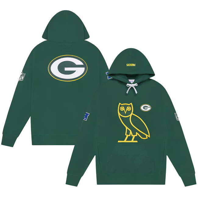 Personalized Men’s Green Bay Packers Green OVO Scarlet Icon Team Pullover Hoodie