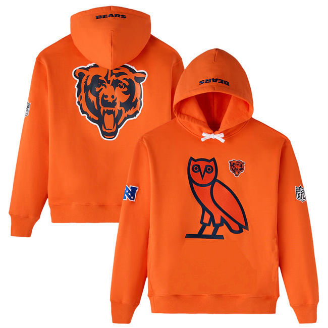 Personalized Men’s Chicago Bears Orange OVO Icon Team Pullover Hoodie