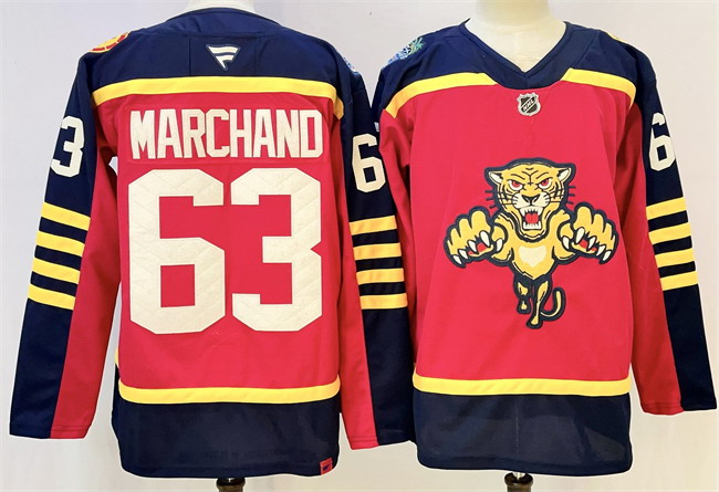 Personalized Men’s Florida Panthers #63 Brad Marchand Red 2026-2026 Winter Classic Stitched Hockey Jersey