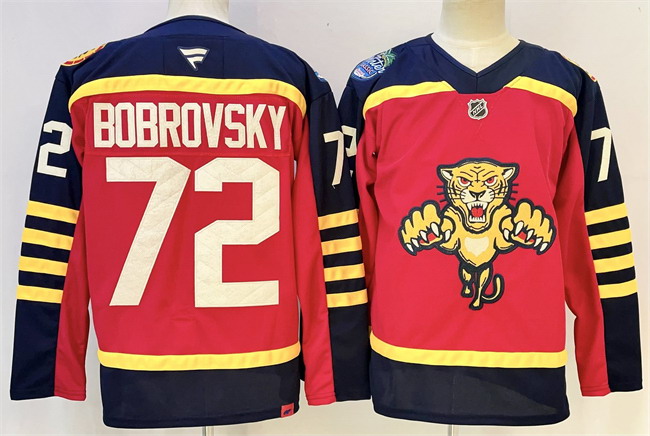 Personalized Men’s Florida Panthers #72 Sergei Bobrovsky Red 2026-2026 Winter Classic Stitched Hockey Jersey