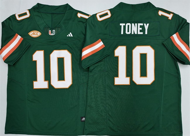 Personalized Men’s Miami Hurricanes #10 Malachi Toney Green F.U.S.E. 2026 Stitched Football Jersey