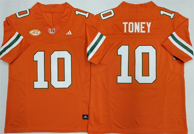 Personalized Men’s Miami Hurricanes #10 Malachi Toney Orange F.U.S.E. 2026Stitched Football Jersey