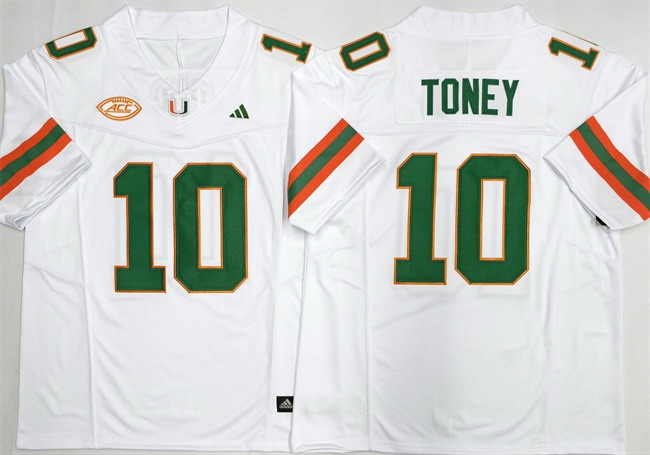 Personalized Men’s Miami Hurricanes #10 Malachi Toney White F.U.S.E. 2026 Stitched Football Jersey