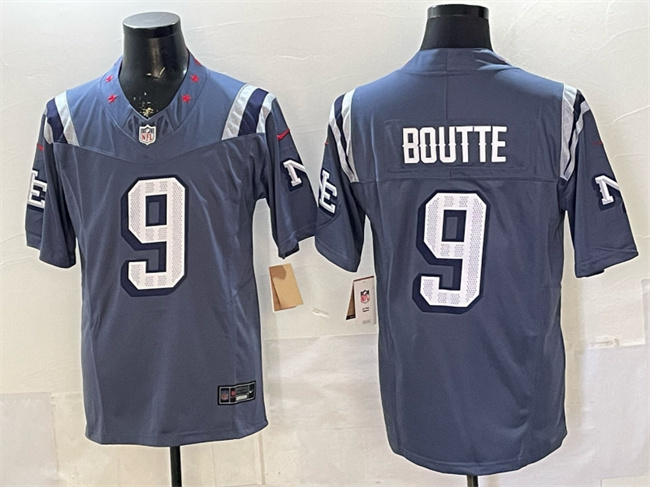 Personalized Men’s New England Patriots #9 Kayshon Boutte Storm Blue 2025 F.U.S.E. Rivalries Limited Stitched Football Jersey
