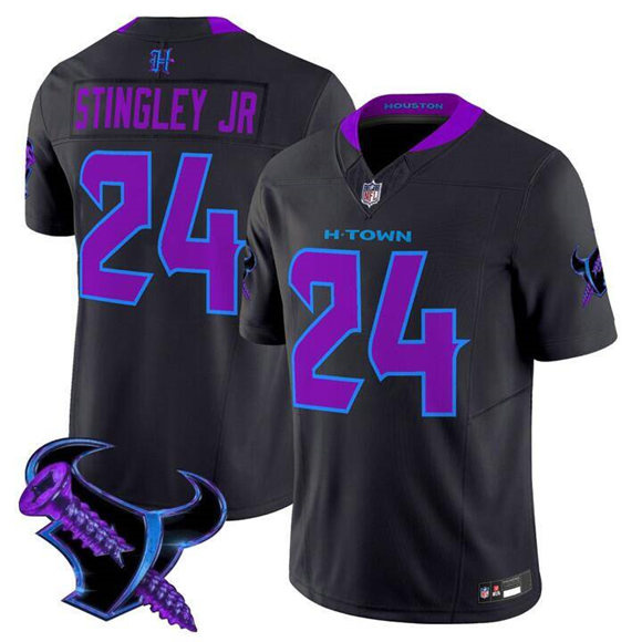 Personalized Men’s Houston Texans #24 Derek Stingley Jr. Black F.U.S.E. 2025 2025 DJ SCREW Limited Stitched Football Jersey
