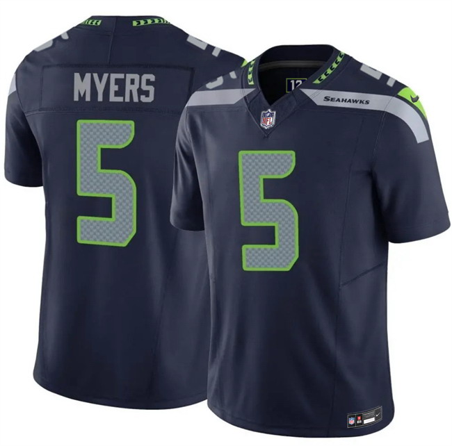 Personalized Men’s Seattle Seahawks #5 Jason Myers Navy 2025 F.U.S.E. Untouchable Limited Stitched Football Jersey