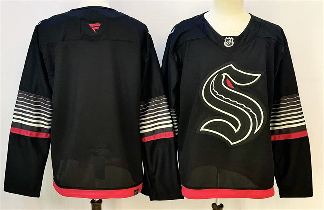 Personalized Men’s Seattle Kraken Blank Black Alternate Stitched Hockey Jersey