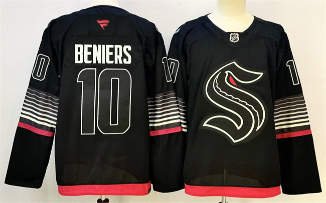 Personalized Men’s Seattle Kraken #10 Matty Beniers Black 2026 Alternate Stitched Hockey Jersey