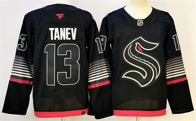 Personalized Men’s Seattle Kraken #13 Brandon Tanev Black 2026 Alternate Stitched Hockey Jersey