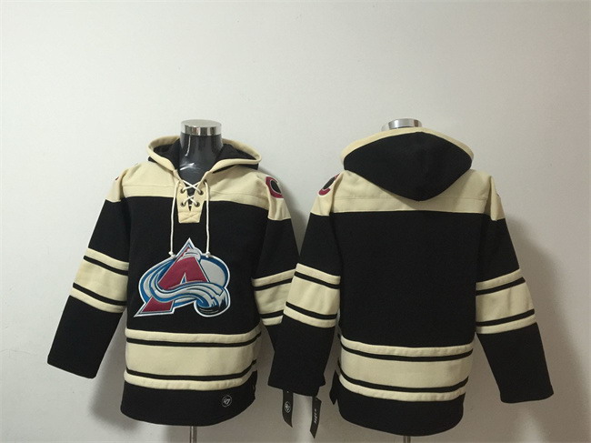 Personalized Men’s Colorado Avalanche Blank Black All Stitched Sweatshirt Hoodie