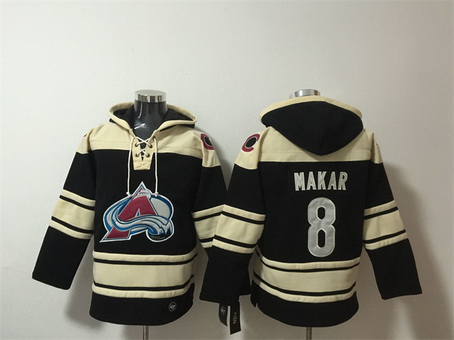 Personalized Men’s Colorado Avalanche #8 Cale Makar Black All Stitched Sweatshirt Hoodie