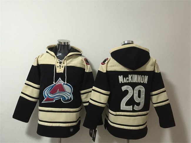 Personalized Men’s Colorado Avalanche #29 Nathan MacKinnon Black All Stitched Sweatshirt Hoodie