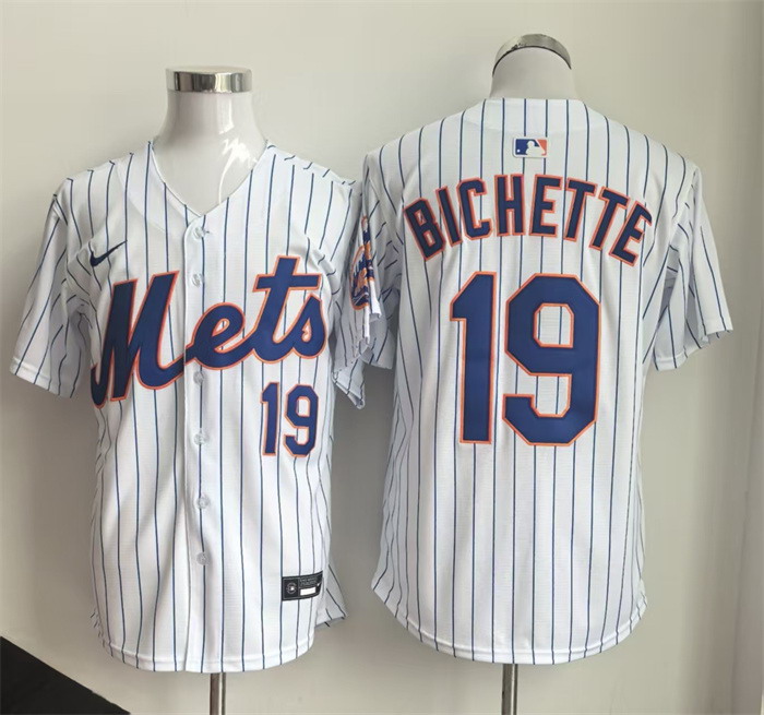 Personalized Men’s New York Mets #19 Bo Bichette 2026 White Home Limited Stitched Baseball Jersey