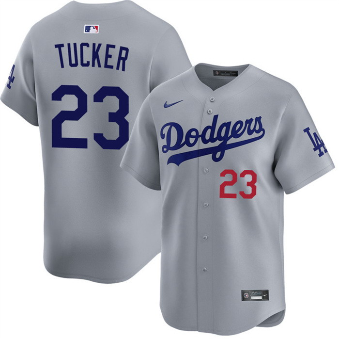 Personalized Men’s Los Angeles Dodgers #23 Kyle Tucker Grey 2026 Limited Stitched Baseball Jersey