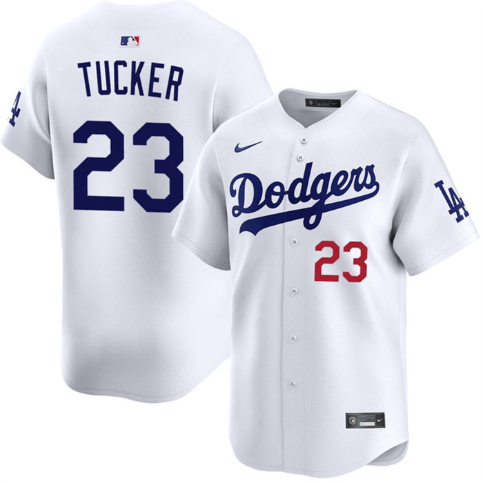 Personalized Men’s Los Angeles Dodgers #23 Kyle Tucker White 2026 Home Limited Stitched Baseball Jersey