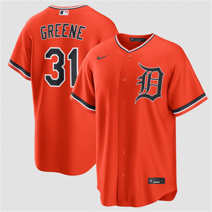 Personalized Men’s Detroit Tigers #31 Riley Greene Orange Alternate Stitched Baseball Jersey