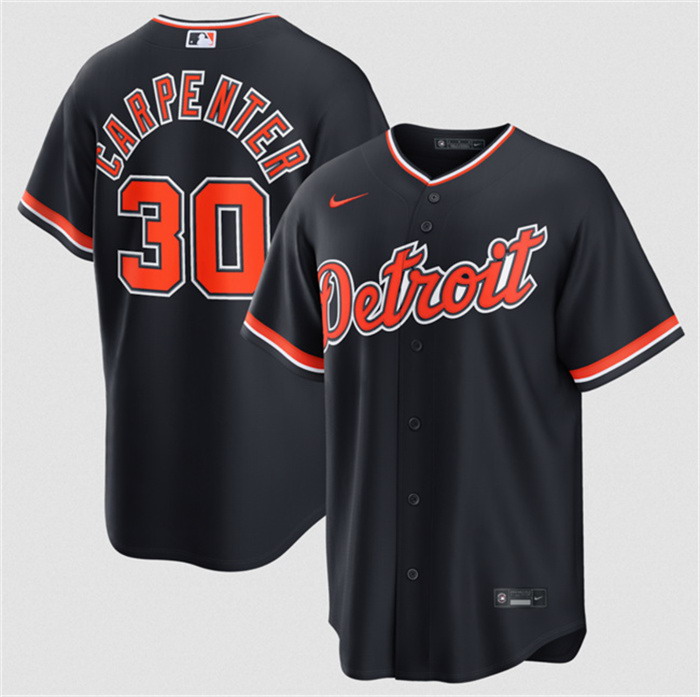 Personalized Men’s Detroit Tigers #30 Kerry Carpenter Navy Alternate Stitched Baseball Jersey