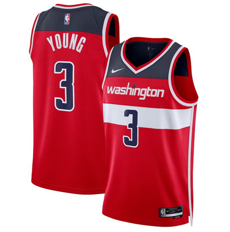 Personalized Men’s Washington Wizards #3 CJ McCollum Red Icon Edition Stitched Basketball Jersey