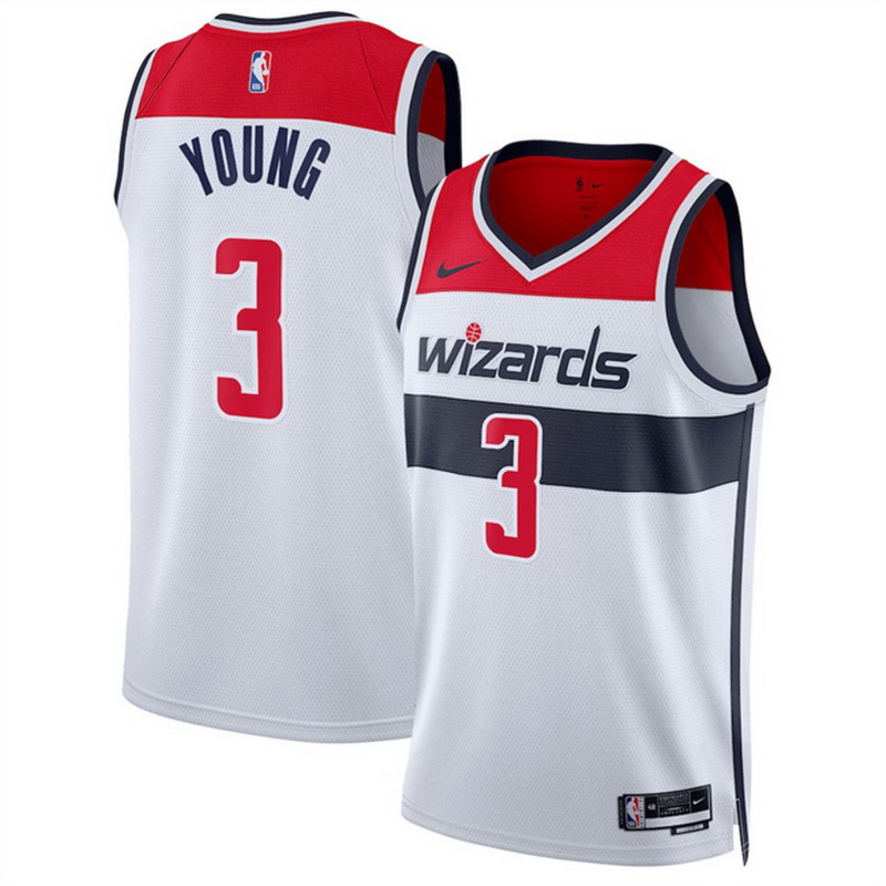 Personalized Men’s Washington Wizards #3 CJ McCollum White Association Edition Stitched Basketball Jersey