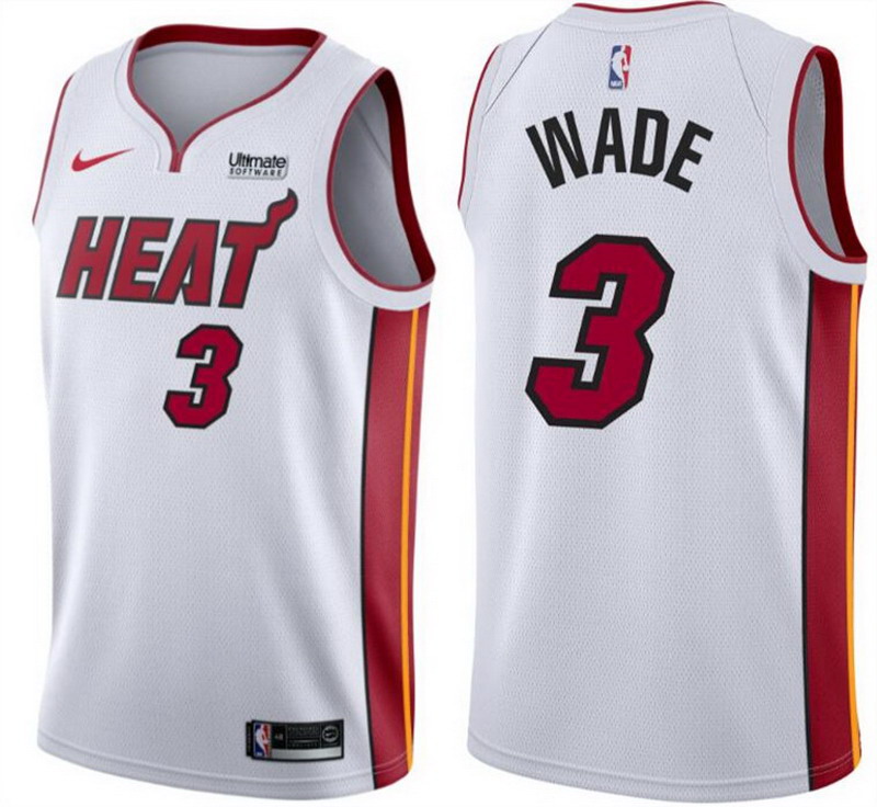 Personalized Men’s Miami Heat #3 Dwyane Wade White Association Edition Swingman Stitched Jersey