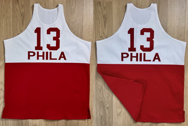 Personalized Men’s Philadelphia 76ers #13 Wilt Chamberlain White Red Stitched Basketball Jersey