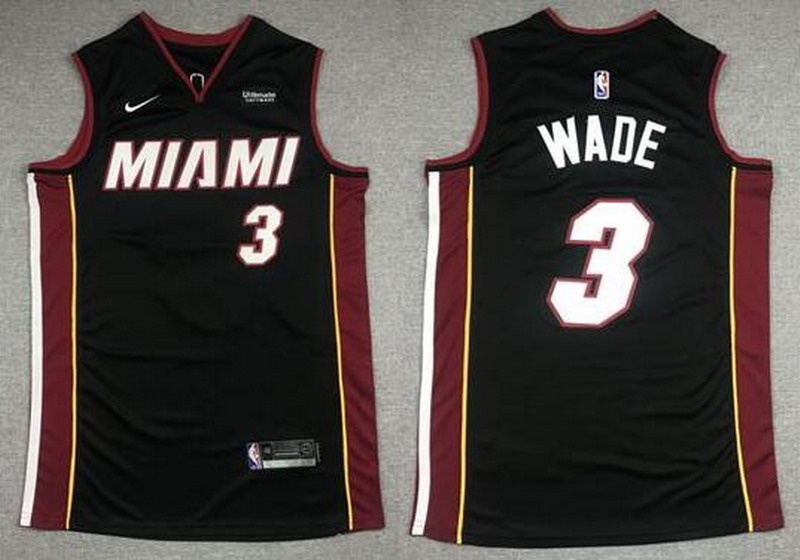 Personalized Men’s Miami Heat #3 Dwyane Wade Black Stitched Jersey