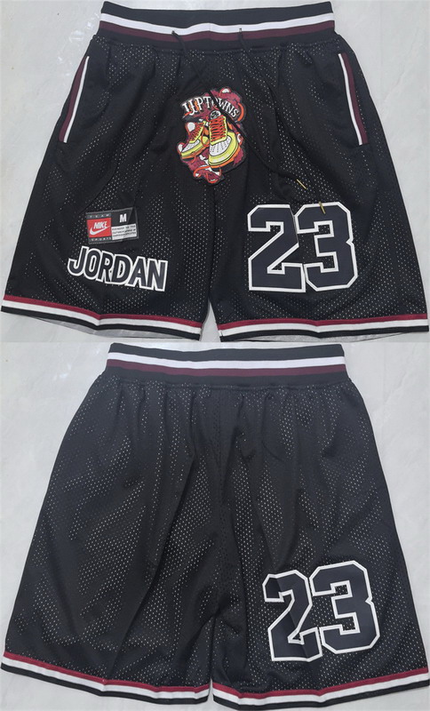 Personalized Men’s Chicago Bulls #23 Michael Jordan Black Shorts002 (Run Small)