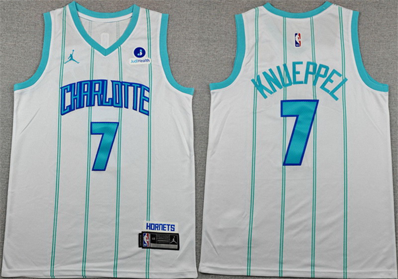 Personalized Men’s Charlotte Hornets #7 Kon Knueppel White Association Edition Stitched Basketball Jersey