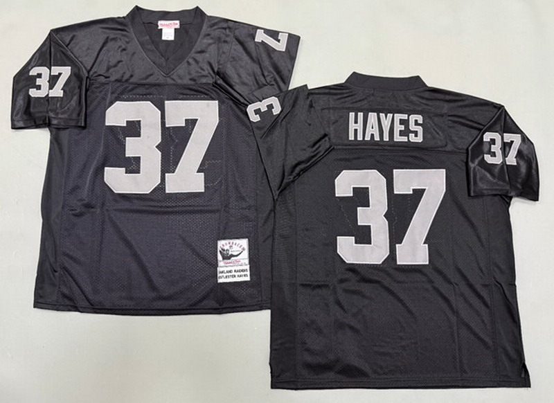 Personalized Men’s Las Vegas Raiders #37 Lester Hayes Black Throwback Stitched Football Jersey