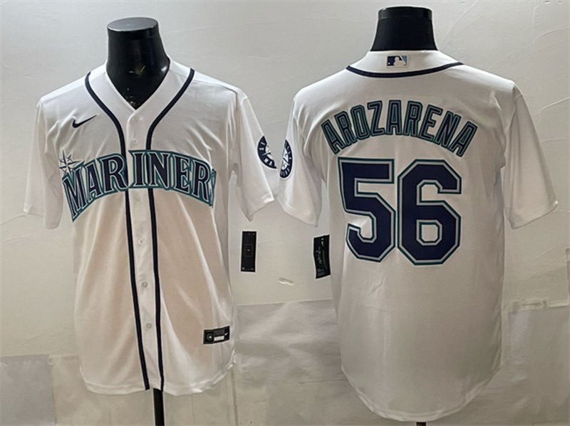 Personalized Men’s Seattle Mariners #56 Randy Arozarena White Cool Base Stitched Baseball Jersey