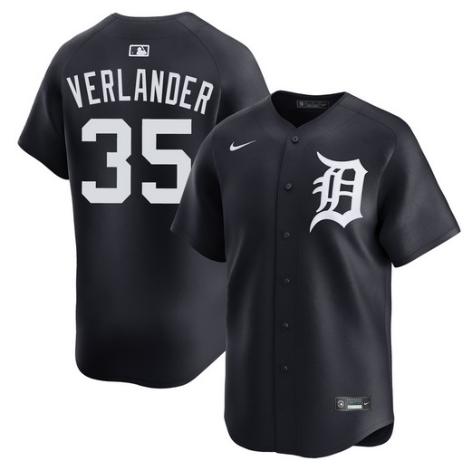 Personalized Men’s Detroit Tigers #35 Justin Verlander Black 2026 Limited Stitched Baseball Jersey