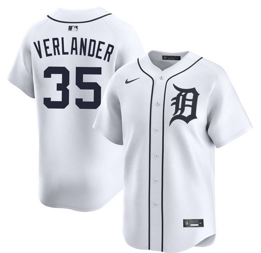 Personalized Men’s Detroit Tigers #35 Justin Verlander White 2026 Home Limited Stitched Baseball Jersey