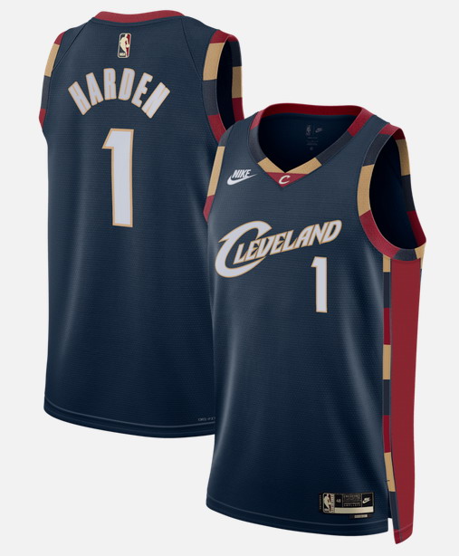 Personalized Men’s Cleveland Cavaliers #1 James Harden Navy 2026 Classic Edition Stitched Basketball Jersey